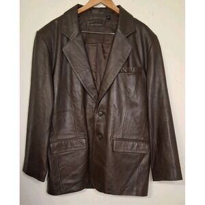 Roundtree & Yorke Men's Brown Lambskin Leather‎ Jacket Blazer Extra Large